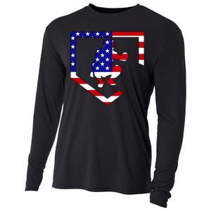 American Baseball Catcher Flag Cooling Performance Long Sleeve Crew