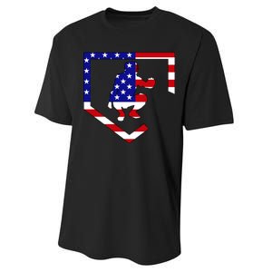 American Baseball Catcher Flag Performance Sprint T-Shirt