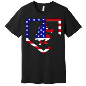 American Baseball Catcher Flag Premium T-Shirt