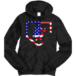 American Baseball Catcher Flag Tie Dye Hoodie