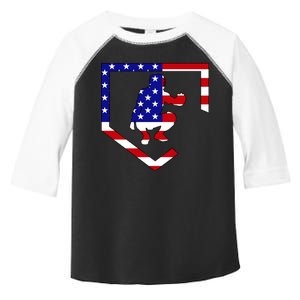 American Baseball Catcher Flag Toddler Fine Jersey T-Shirt