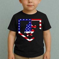 American Baseball Catcher Flag Toddler T-Shirt