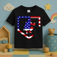 American Baseball Catcher Flag Toddler T-Shirt