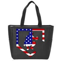 American Baseball Catcher Flag Zip Tote Bag