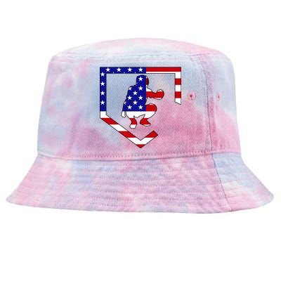 American Baseball Catcher Flag Tie-Dyed Bucket Hat