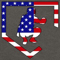 American Baseball Catcher Flag Cotton Canvas Backpack