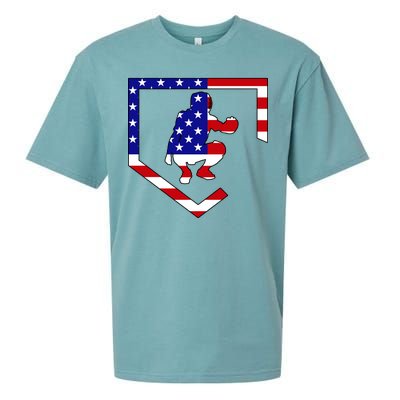 American Baseball Catcher Flag Sueded Cloud Jersey T-Shirt