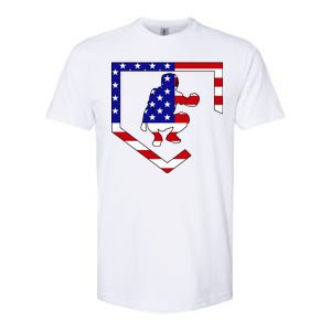 American Baseball Catcher Flag Softstyle CVC T-Shirt