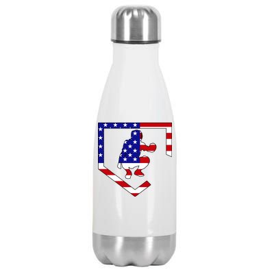 American Baseball Catcher Flag Stainless Steel Insulated Water Bottle