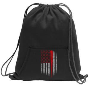 American Baseball Flag Sweatshirt Cinch Pack Bag