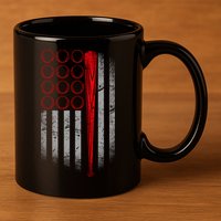 American Baseball Flag 11oz C Handle Ceramic Mug