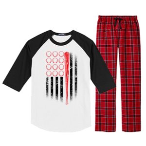 American Baseball Flag Raglan Sleeve Pajama Set