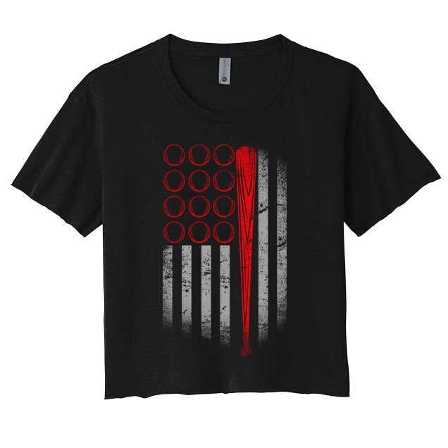 American Baseball Flag Crop Top