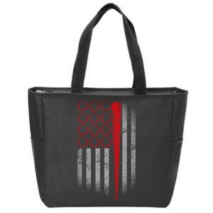 American Baseball Flag Zip Tote Bag