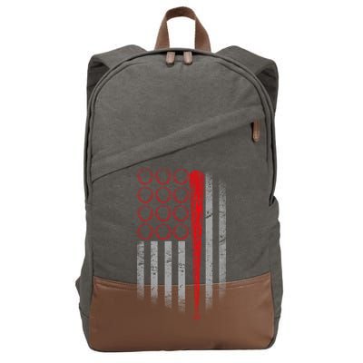 American Baseball Flag Cotton Canvas Backpack