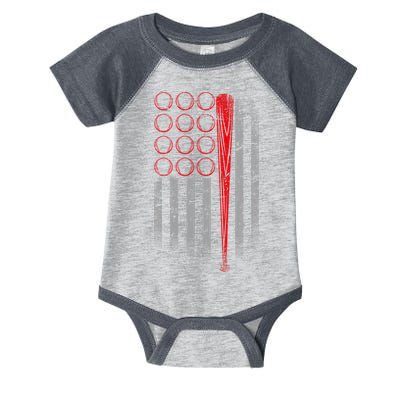 American Baseball Flag Infant Baby Jersey Bodysuit