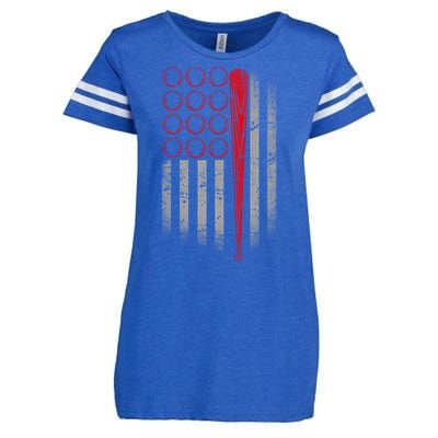 American Baseball Flag Enza Ladies Jersey Football T-Shirt