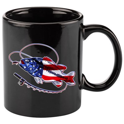 American Bass Fishing 11oz C Handle Ceramic Mug
