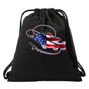 American Bass Fishing Drawstring Bag