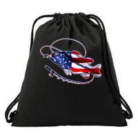 American Bass Fishing Drawstring Bag