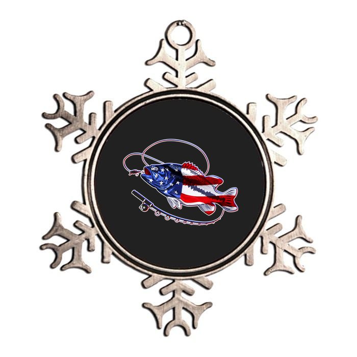 American Bass Fishing Metallic Star Ornament