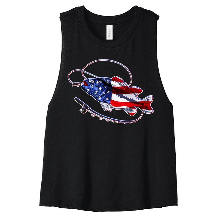 American Bass Fishing Women's Racerback Cropped Tank