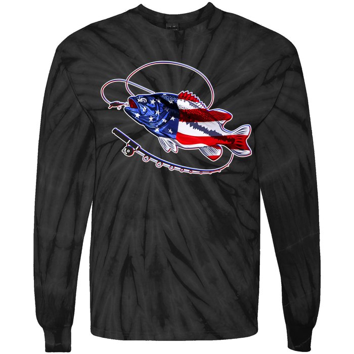 American Bass Fishing Tie-Dye Long Sleeve Shirt