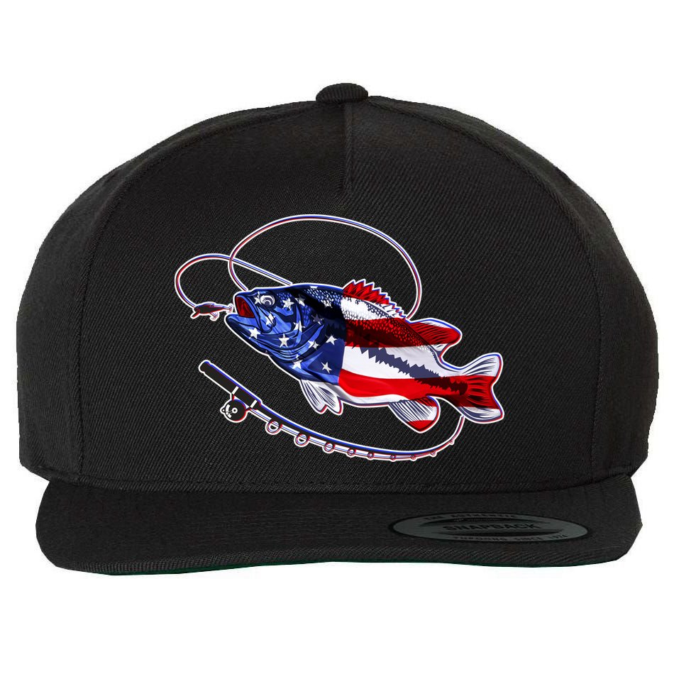 American Bass Fishing Wool Snapback Cap
