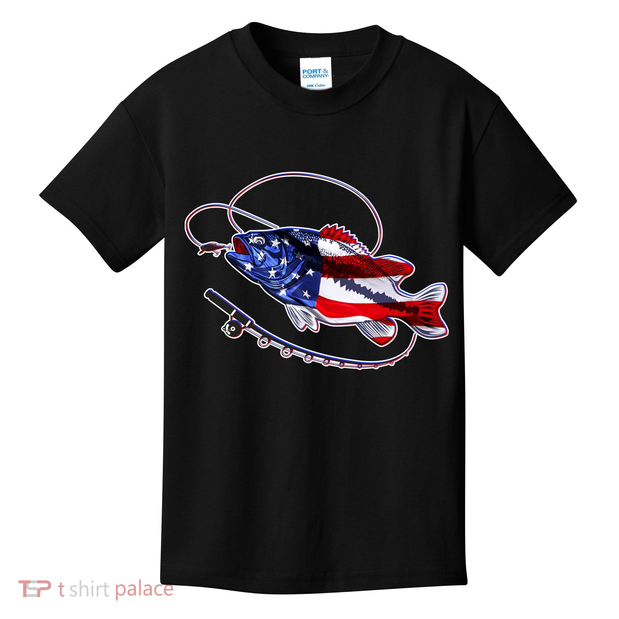 American Bass Fishing Kids T-Shirt