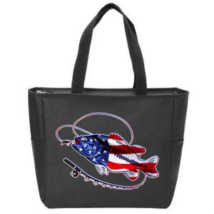 American Bass Fishing Zip Tote Bag