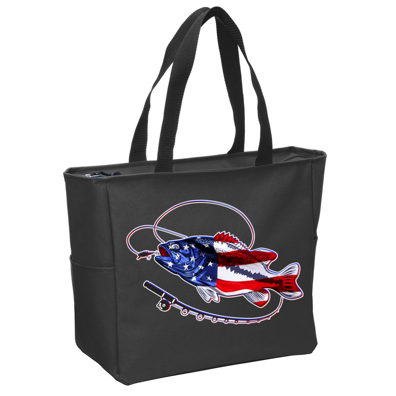 American Bass Fishing Zip Tote Bag