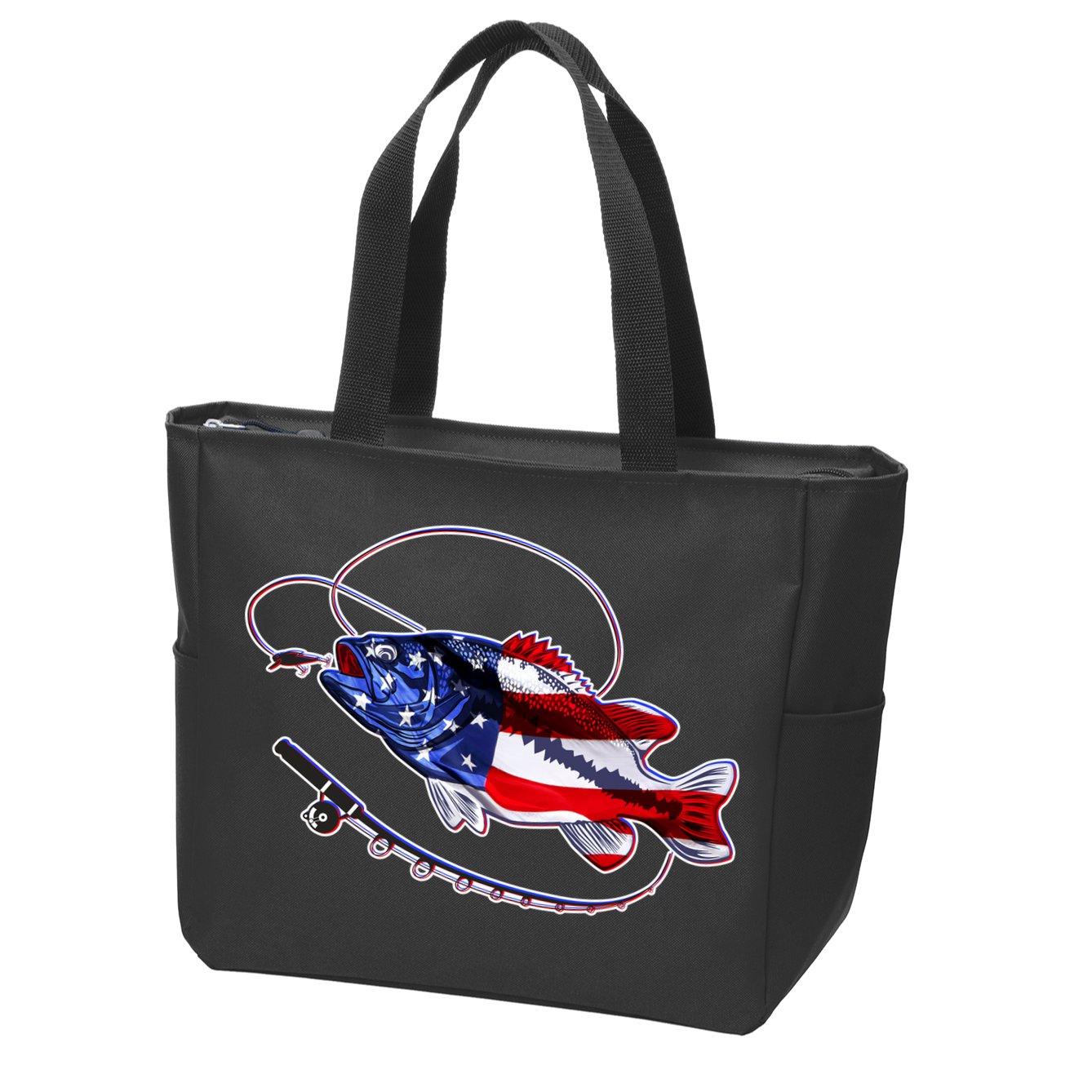 American Bass Fishing Zip Tote Bag