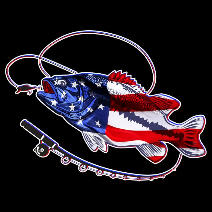 American Bass Fishing Zip Tote Bag