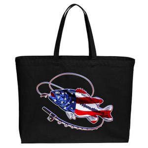 American Bass Fishing Cotton Canvas Jumbo Tote