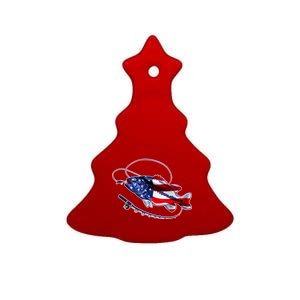 American Bass Fishing Ceramic Tree Ornament