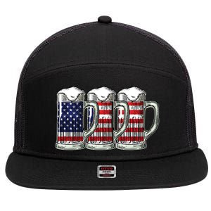 American Beer 7 Panel Mesh Trucker Snapback Hat