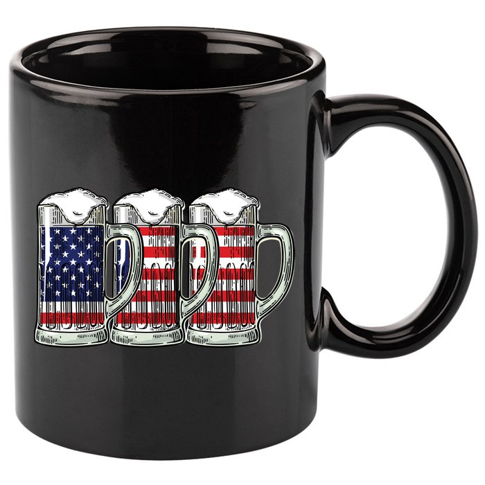 American Beer 11oz C Handle Ceramic Mug