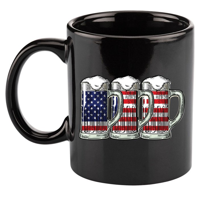 American Beer 11oz C Handle Ceramic Mug