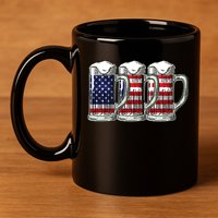 American Beer 11oz C Handle Ceramic Mug