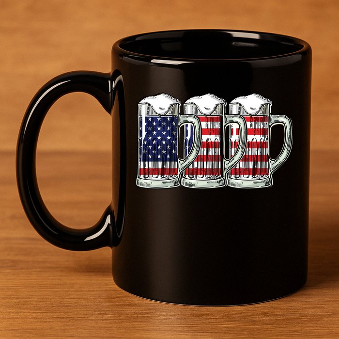 American Beer 11oz C Handle Ceramic Mug