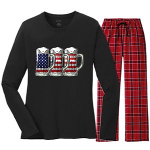 American Beer Women's Long Sleeve Flannel Pajama Set 