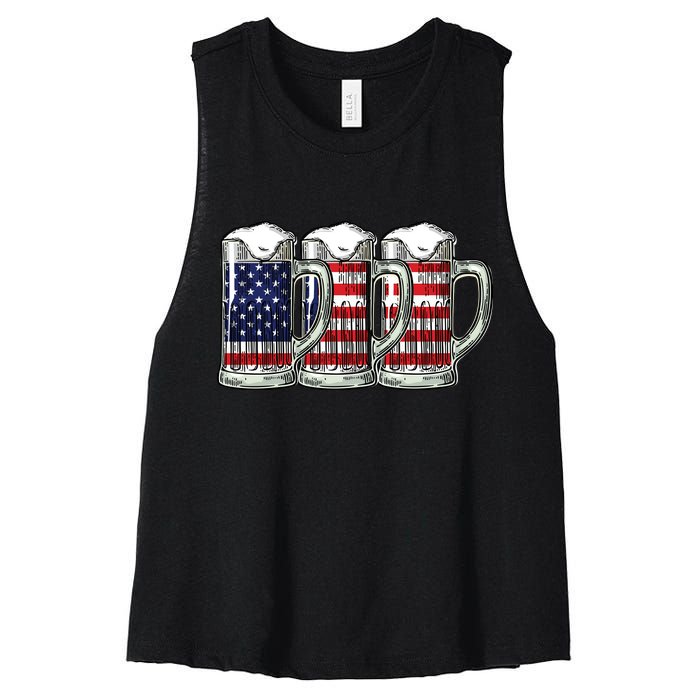 American Beer Women's Racerback Cropped Tank