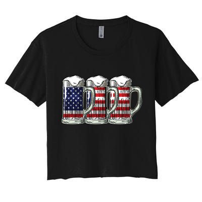 American Beer Women's Crop Top Tee