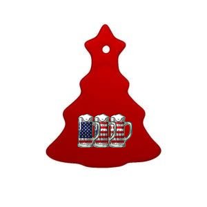 American Beer Ceramic Tree Ornament