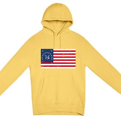 American Bennington Flag USA 1776  Premium Pullover Hoodie