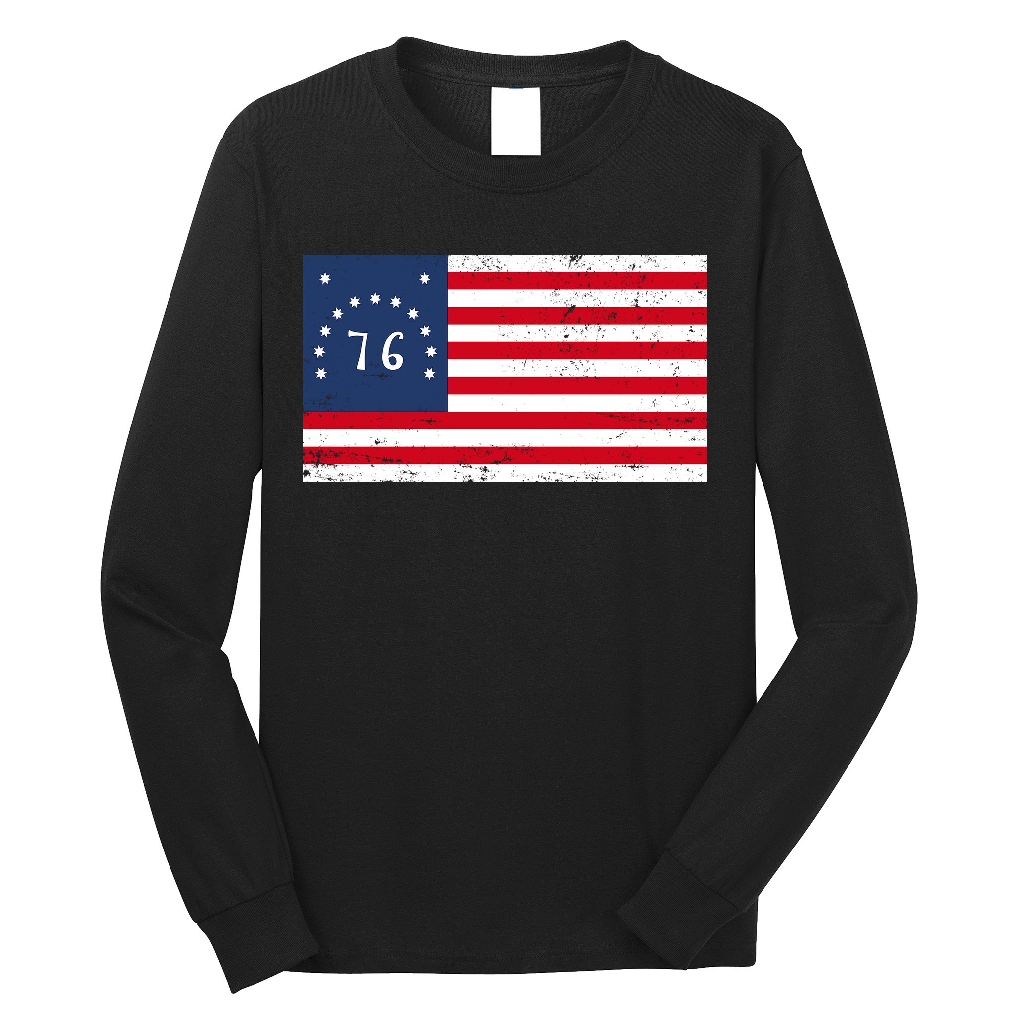 American Bennington Flag USA 1776  Long Sleeve Shirt