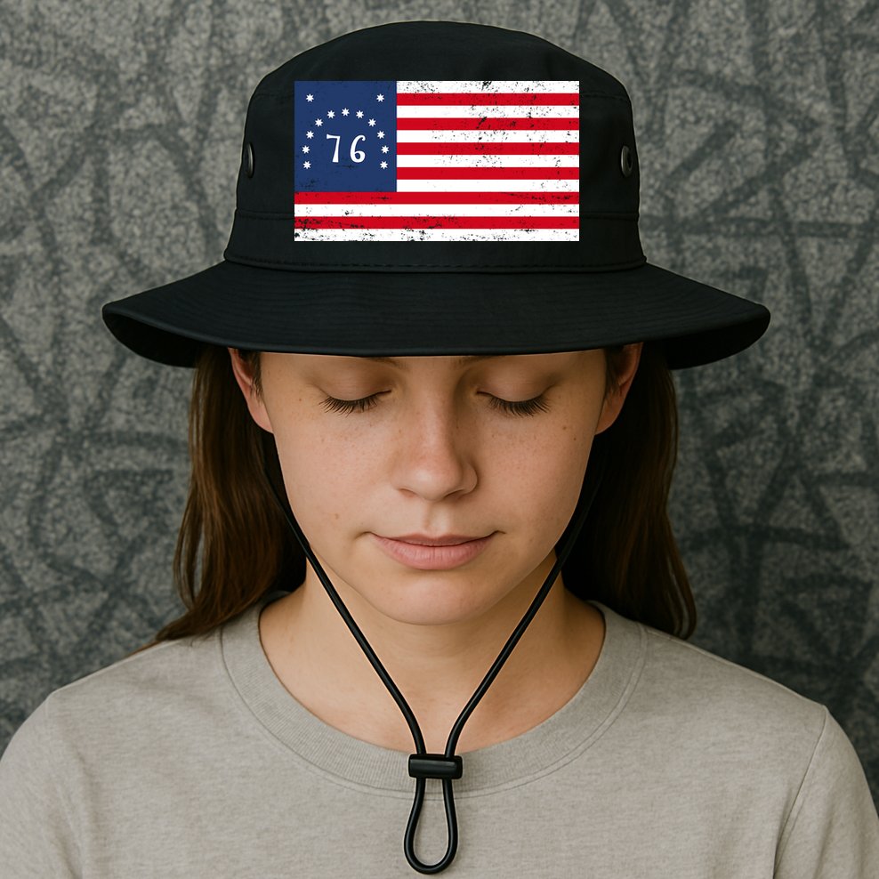 American Bennington Flag USA 1776  Bucket Hat