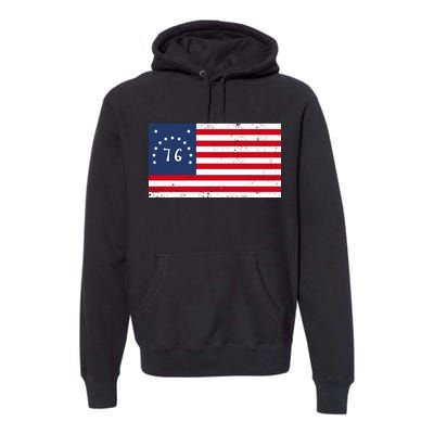 American Bennington Flag USA 1776  Premium Hoodie