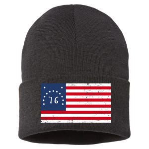 American Bennington Flag USA 1776  Sustainable Knit Beanie