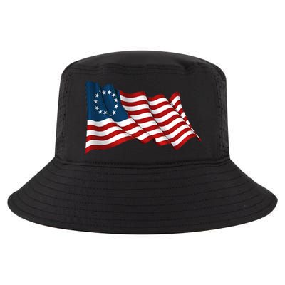 American Betsy Ross Waving Flag Cool Comfort Performance Bucket Hat